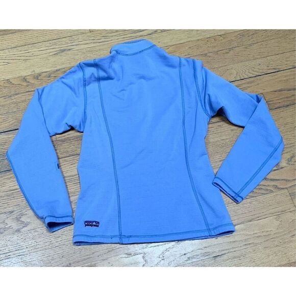 Patagonia FLEECE LINED Base Layer SWEAT SHIRT TOP 1/4 Zip SZ SMALL purple blue - Picture 3 of 8